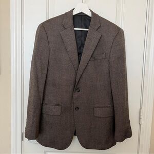 Men’s Stafford Brown Wool Tweed 2 Button Blazer Jacket  Coat
